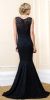 Boat Neck Mermaid Skirt Lace Long Prom Evening Gown back